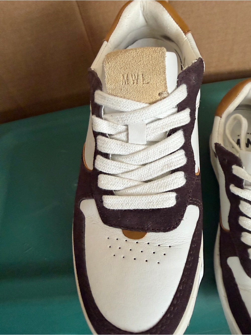 Madewell court leather spotted calf hair , cloud lift insoles sneaker W Sz 7